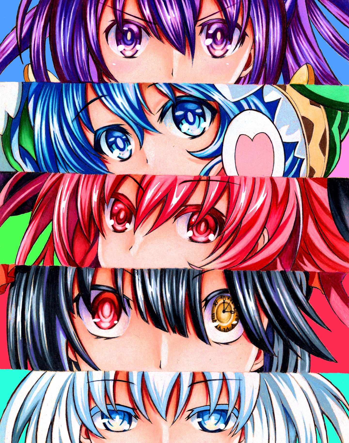 Date a Live Eyes Collage