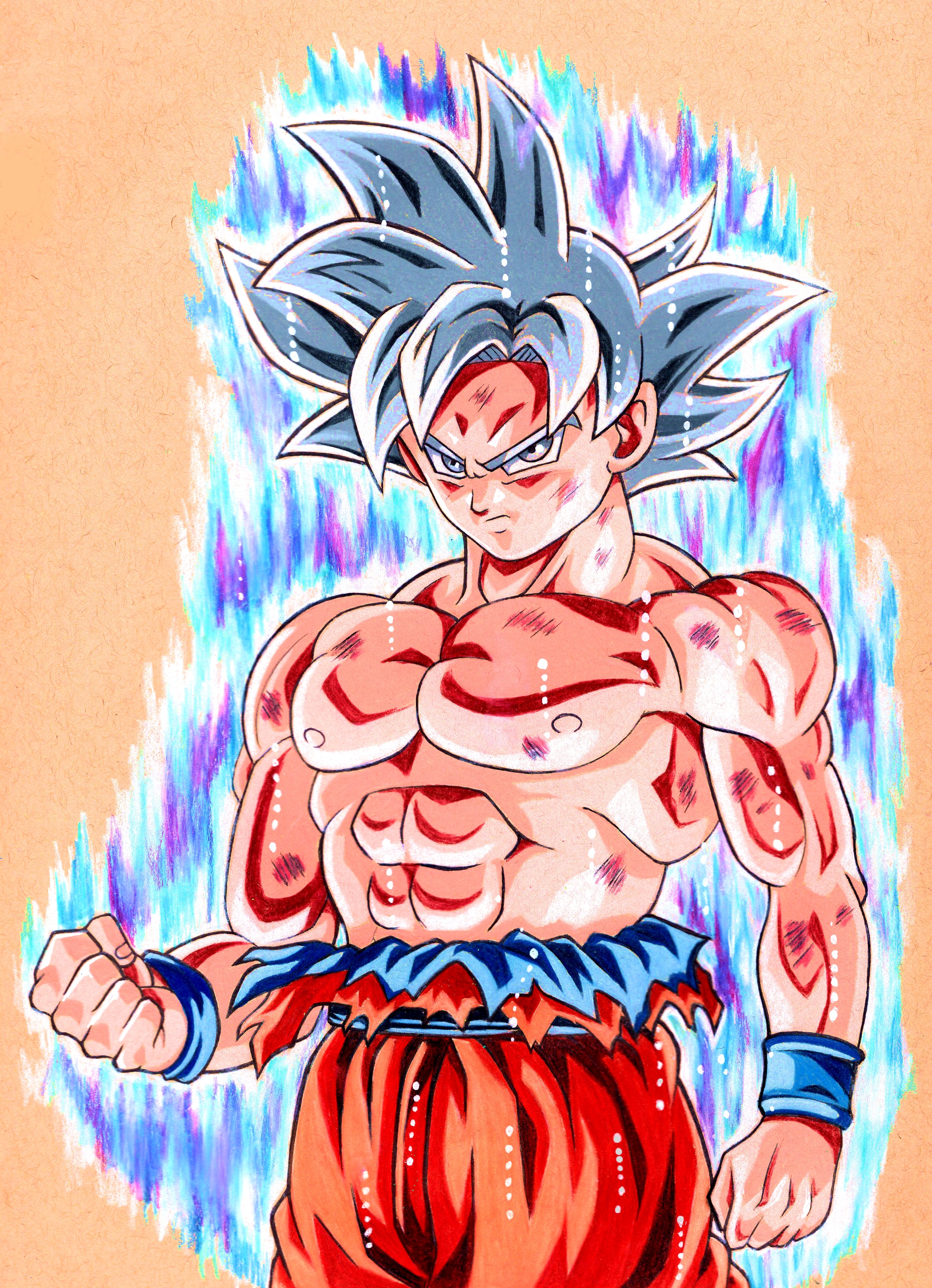 Drawing of ultra instinct goku. NO reference used. : r/dbz
