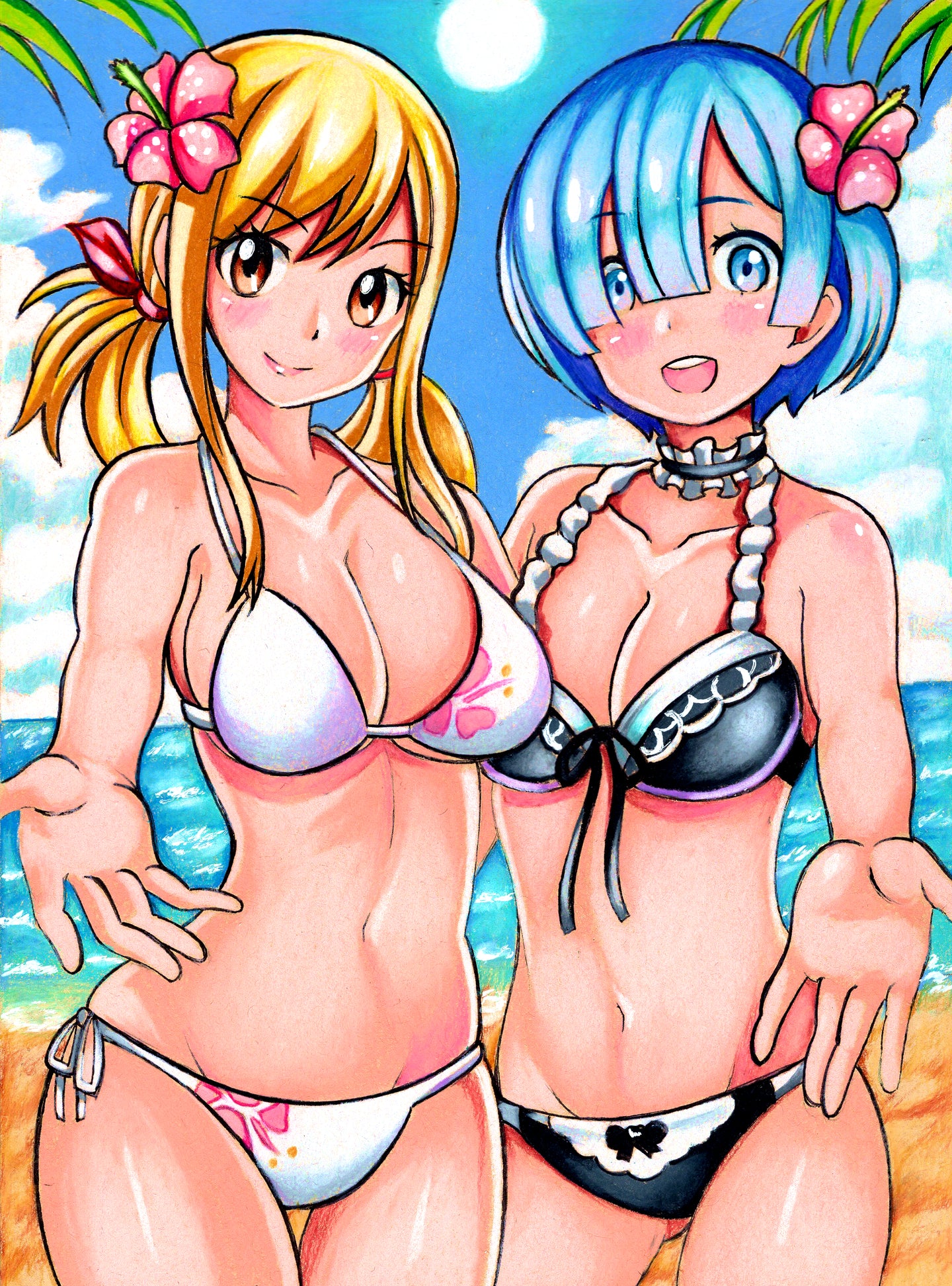 Lucy and Rem at the Beach Prints