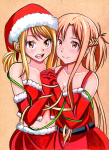 Lucy and Asuna Christmas Prints