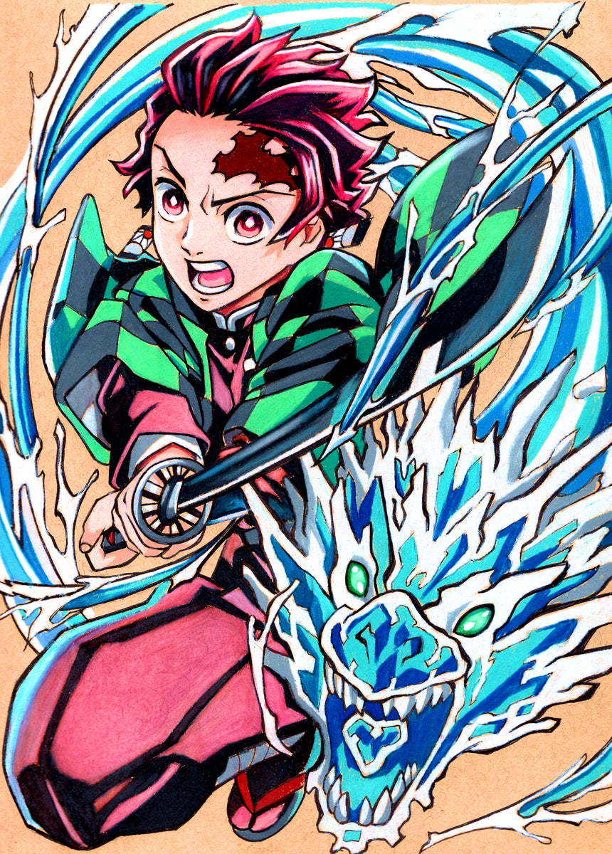 Tanjiro Kamado Water Dragon (Demon Slayer) – rafaelsketchart