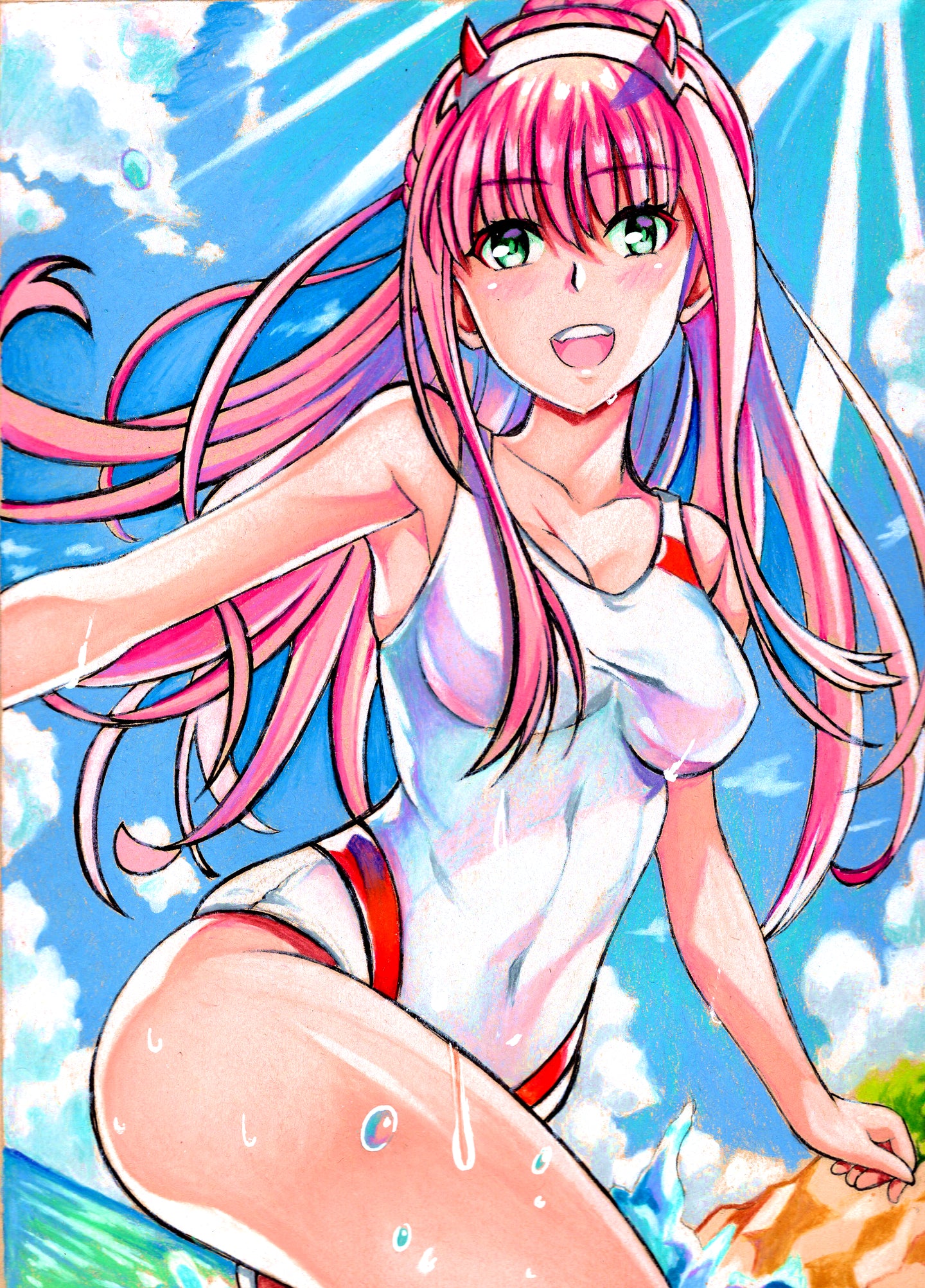 Zero Two Beach Print